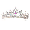 クリスタル ウェディング クラウン クイーン ティアラ 花嫁 クラウン レディース ガールズ ラインストーン 装飾 ヘッドバンド ヘッドバンド プリンセス 誕生...