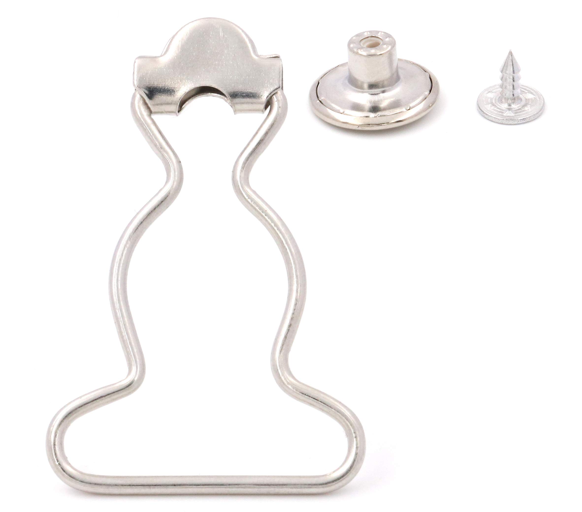 1インチ 内側下部幅 シルバー ダンガリー ファスナー オーバーオール クリップ サスペンダー バックル ..