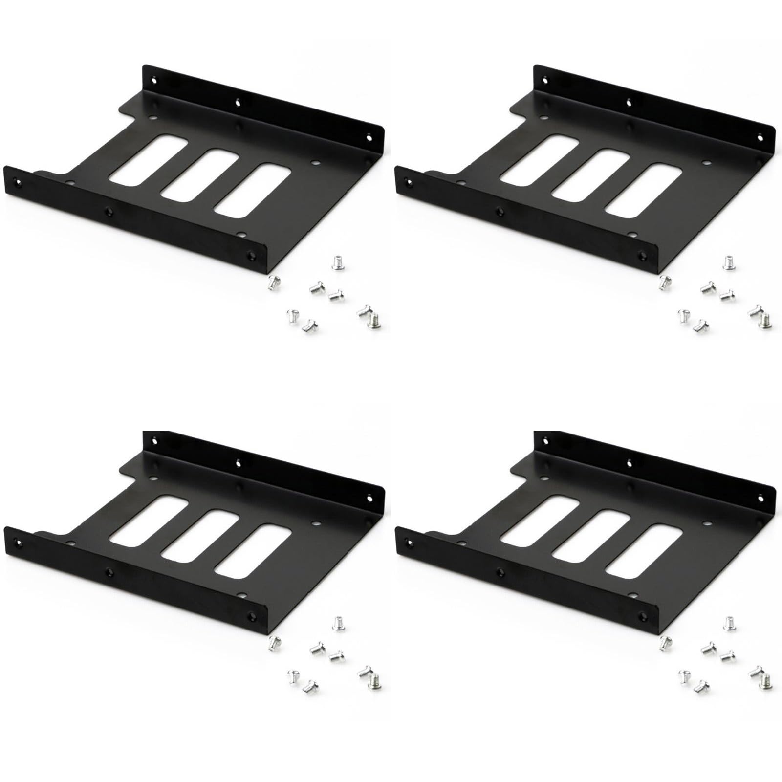 HDD/SSD用 変換ブラケット 3.5変換 SSD/HDD 取り付けブラケット PC用 マウンタ ネジセット ブラック 10枚セット