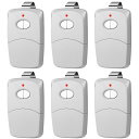6個 2ボタンゲートリモコン リニアマルチコード10ディップスイッチ ガレージドアリモートオープナー 3089 3060 3070 3083 300mhz 2つの異なるドアを同時にコントロール (グレー)