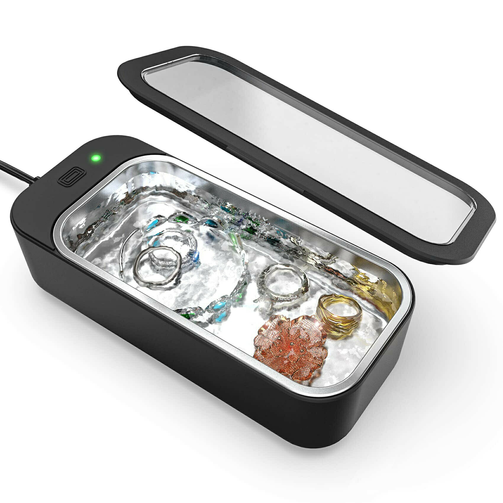 超音波洗浄機 眼鏡洗浄機 小型超音波洗浄器 超音波メガネクリーナー 450ml容量 42,000Hz 強力振動 メガ..