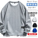 送料無料 トレーナー メンズ ジャカード織 クルーネック 上 スウェット 長袖 プルオーバー トップス カジュアル スポーティ ゆったり 秋 秋物 ルームウェア...
