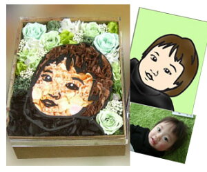 「似顔絵フラワー」プリザーブドフラワー 誕生日プレゼント お花 誕生日 プレゼント 楽屋花 還暦祝い 送料無料 退職祝い お返し 卒業 お礼 シングル 誕生日プリザ 母の日 父の日 退職祝い 誕生日 敬老の日 バレンタイン ホワイトデー