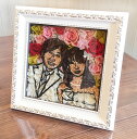 「似顔絵フラワー」プリザーブドフラワー 結婚祝い 結婚記念日 結婚式 ウェルカムボード 額縁 バレンタイン ホワイトデー プレゼント カップル 結婚祝い ウェルカムボード ウェルカムスペース お祝い 枯れないお花 インテリア ブリザーブドフラワー 花 送料無料