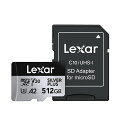 Lexar microSD silverplus 512GB LMSSIPL51 正規品 ・ SDカード UHS-Iカード レキサー LMSSIPL512G-B...