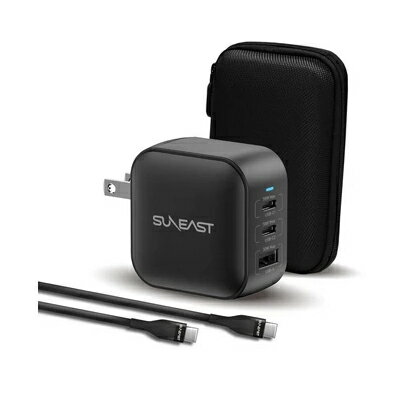 SUNEAST PD70W 2C1A USB急速充電器 黒 黒 AC070DCBK 正規品 SE-AC070DC001BKF 4573574593910