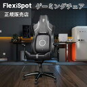 FlexiSpot フレキシスポット ゲーミングチェア GC04-BG-JA 耐荷重180kg リクライニング アームレスト ヘッドレスト 静音キャスター ロッキング 昇降機能 ランバーサポート オフィスチェア ゲーム 配信 おすすめ おしゃれ デスクチェア 在宅 書斎 簡単組み立て