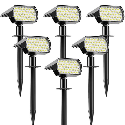 歩道 3色ライトモード:冷白色/暖白色/自然白色から3つのカラー照明オプションを選択可能。太陽光ランプは周囲の明るさを感知し、夜間に自動点灯、昼間は充電します。庭の植物、彫刻、歩道、旗、または家の外壁を照らすのに最適です。 2-IN-1取付: これらの屋外ソーラーライトはランドスケープライトまたは壁掛けライトとして使用できます。接地用のスタッドと付属のネジで地面埋め込みまたは壁掛け取付が可能です。このソーラーパーシュライトは上向きに向け樹木や旗の照明に、または横向きに向け広範囲照明に使用できます。 74個のLEDと600ルーメン:ナシニックのアウトドアソーラーライトは、74個の高出力LEDビーズと600ルーメンの明るさを備えたデザインです。より良い照明効果を得るためには、日中少なくとも6~8時間充電してください。ソーラーパーティションのヘッドは最大120度まで柔軟に調整可能で、複数のエリアを効果的に照らすことができます。 IP65防水:この屋外ライトはIP65防水および防候設計であり、雨、雪、風、防防防水、高温などのような悪天候のあらゆる種類に耐えることができます。
