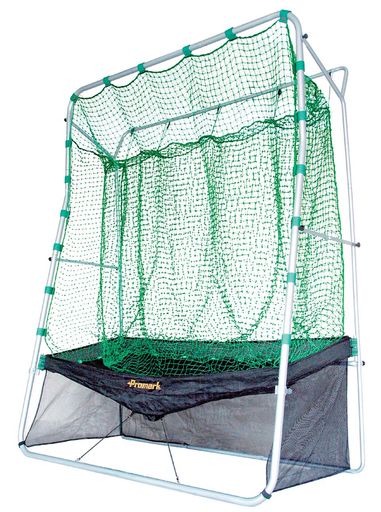 組み立てサイズ:横200cmx高さ260cmx奥行99cm 収納時サイズ:横93.5cmx縦65.5cmx厚さ18cm 重さ:約22kg フレーム材質:スティール ネット材質:ポリエチレン 組み立て式 ソフトボール用 目標的つき
