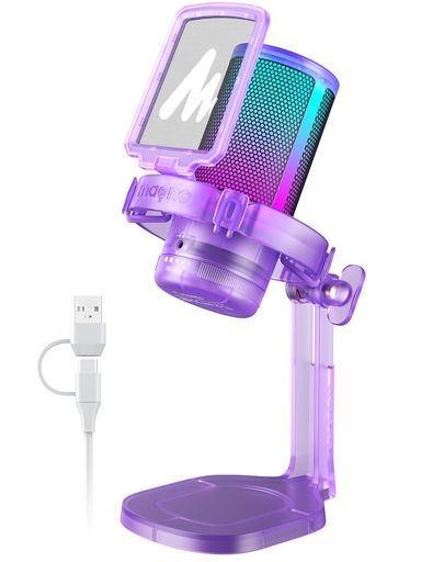 MAONO USB コンデンサーマイク ゲーミングマイク ノイズキャンセリング PC マイク ミュートボタン 単一指向性 RGBライティング 音量コントロール プラグ&プレイ パソコンマイク ゲーム実況 …
