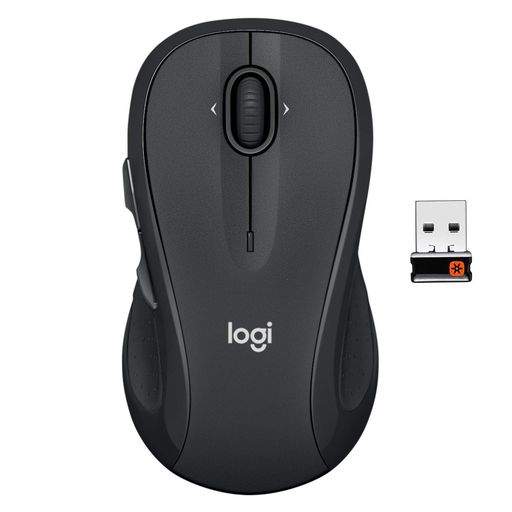 Logitech M510 ワイヤレスマウス、USBユニファイニングレシーバー付きノートパソコンとPC用マウス プログラム可能なボタン - グラファイト。