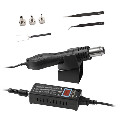 TXINLEI 8858+ 110V 680W SMDホットエアーガン 熱風溶接機 リワークステーションはんだ付けステーション 3 つノズル 携帯電話修理ツール