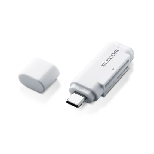 エレコム メモリリーダライタ Type-Cコネクタ 直挿しタイプ SD+microSD用 ホワイト MR3C-D011WH