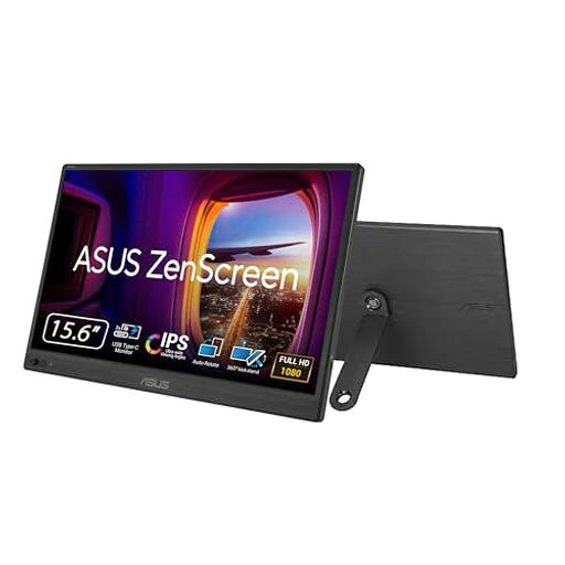 ASUS ポータブルモニター/ZenScreen MB169CK-J/ポータブルUSBモニター -15.6インチ / フルHD/IPS/デュアルUSB Type-C/フリッカーフリー/ブルーライト軽減機能/ノングレアパネル /