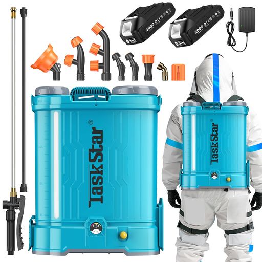 💧【高圧力、16L大容量、広範囲散布・6種類のノズル】当社の電動噴霧器は、圧力が強力なため、広範囲に薬液や水を効率的に散布できます。圧力表示機能により、噴霧状態を確認でき、庭園消毒や農作物の病虫害防除など多様な用途に対応可能で、作業効率を大幅に向上させます。また、16L の大容量タンクを備えており、薬液や水の補充回数を減らし、作業中断を防ぎながら一回の作業で大面積を処理できます。さらに、6 種類のノズルがあり、異なる噴霧パターンや用途に応じて適切なノズルを選ぶことができるので、多様な作業要求にも柔軟に対応できます。 💧【2種類の噴射パイプ&amp;ロック式ハンドル】電動噴霧器には伸縮ポールと PVC ポールの 2 種類の噴射ポールが付属しています。これらは多様な環境下での作業に対応でき、高い場所や遠い場所にも届きやすく、狭いスペースや複雑な形状のエリアでも使いやすいため、作業範囲を拡大できます。一方、PVC ポールは過酷な条件下での頻繁な使用にも耐え、優れた耐久性と耐摩耗性を発揮します。また、ロック式ハンドル付きで、手を自由にしながら、軽量で作業を楽に行えます。