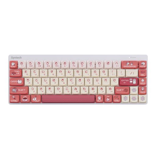 Syntech Chronos 68 配列 3 モード接続ロープロ軸メカニカルキーボード|2000mAh バッテリー 長時間駆動 PBT 耐摩耗キーキャップ バックライト 高さ調整可能脚サポート オフィス/ゲーミング対応|赤色