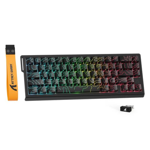 ATTACK SHARK X68PRO HE ラピッドトリガー キーボード 高速反応 3モード接続 2.4G Bluetooth USB-C有線 8KHZ ゲーミングキーボード ラピッドトリガー 調整可能なアクチュエーション搭載 RT0.01mm