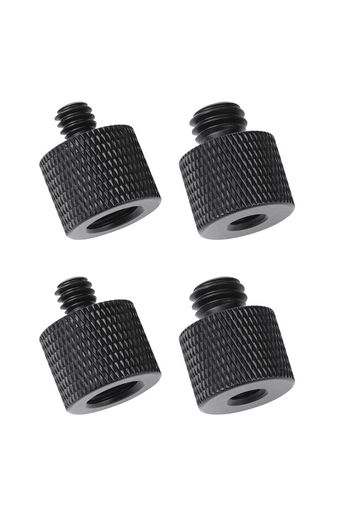 【セット内容】3/8"オス-1/4"メス カメラネジ変換アダプター*2個、1/4"オス-3/8"メス カメラネジ変換アダプター*2個。幅広い機材に対応します。 【材質】アルミニウム合金で長持ちする品質と耐久性を備えている。腐食に強くて、錆を防いで、耐久性と安定性は高くて。非常に軽量で丈夫です。 【高品質】精度の高い仕上げなので、細部まで使いやすさを追求しつつ、機材の組み替えに大活躍です。美しいデザインと強度を保ちながら、軽量でカメラリグは拡張性を向上する革新的なルーツです。撮影の際にとっても便利なアイテムです。 【取り付けも簡単】サイズが小さくて持ち運びやすくて。優れた溝構造のデザインで、 簡単に分解できます。取り付け取り外しはやすいので、頻繁に機材の組み替えがする方にお勧めです。 【適用範囲】標準的な1/4インチオスネジ右向き矢印3/8インチメスネジ変換アダプターと3/8インチオスネジ右向き矢印1/4インチメスネジ変換アダプターの規格です。組み合わせて使用でき、1/4"と3/8"の間の自由変換を実現しました。三脚/一脚取付ネジ、自撮り棒、カメラフラッシュライト、雲台などの撮影用機材,撮影スタジオの専門機材も対応できます。