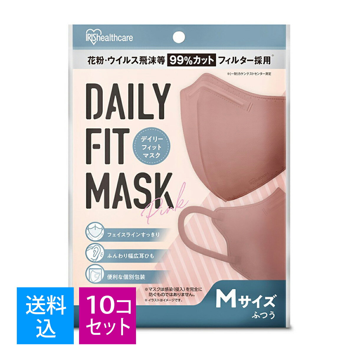 510ġޤۥꥹ DAILY FIT MASK ǥ꡼ եå Ωη ޥ 5M դĤ ԥ󥯡 125߹155mmȤΤԿۥޥ 4967576557597
