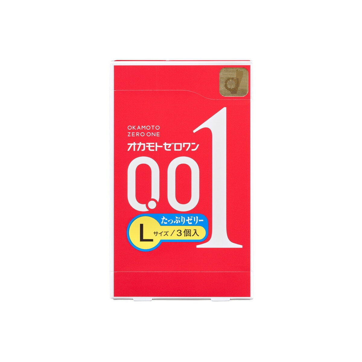 オカモト ゼロワン 0.01ミリ Lサイズ たっぷりゼリー 3個入 コンドーム 避妊具