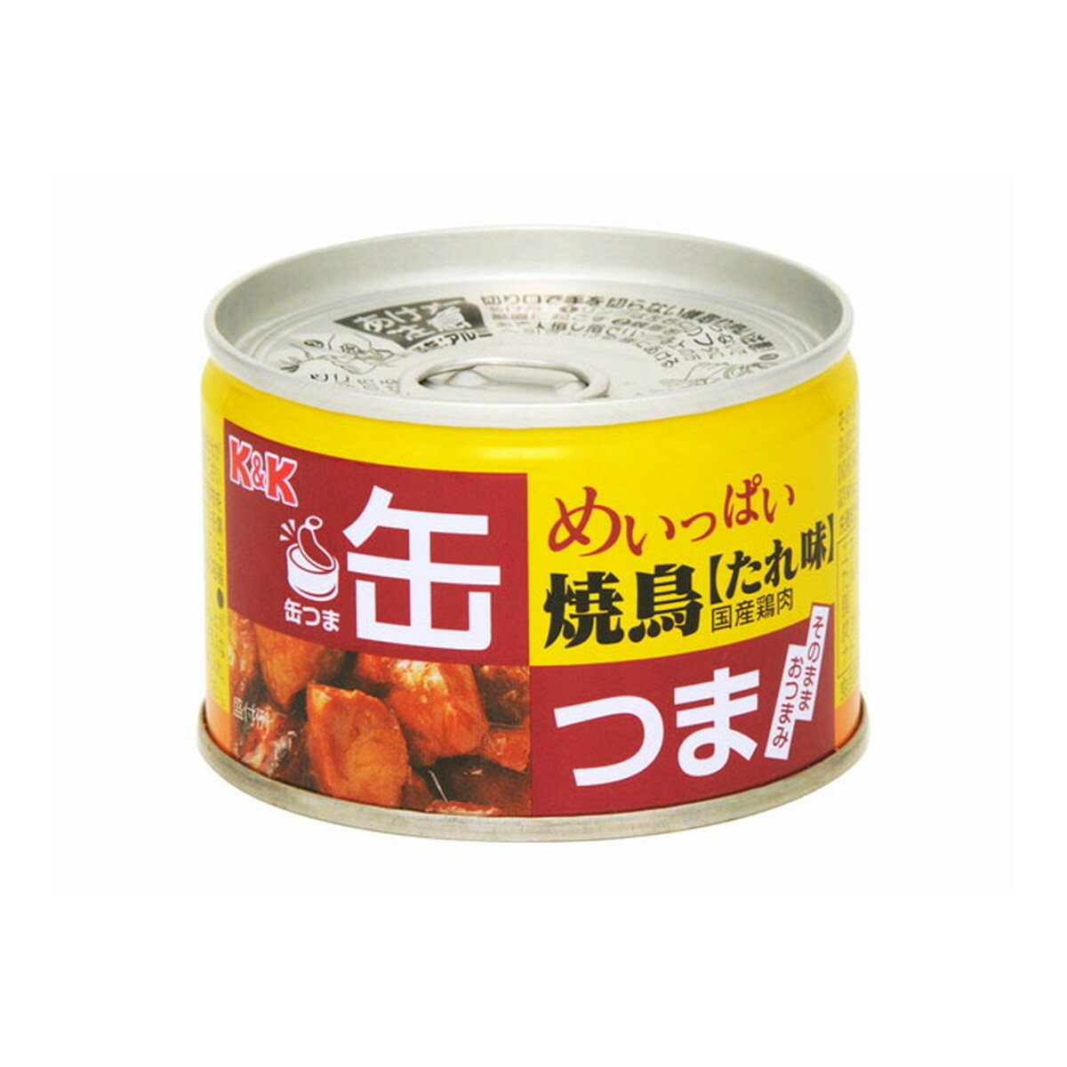 【送料込・まとめ買い×3個セット】K&K 缶つま めいっぱい 焼鳥 たれ味 135g (食品・缶詰・つまみ)