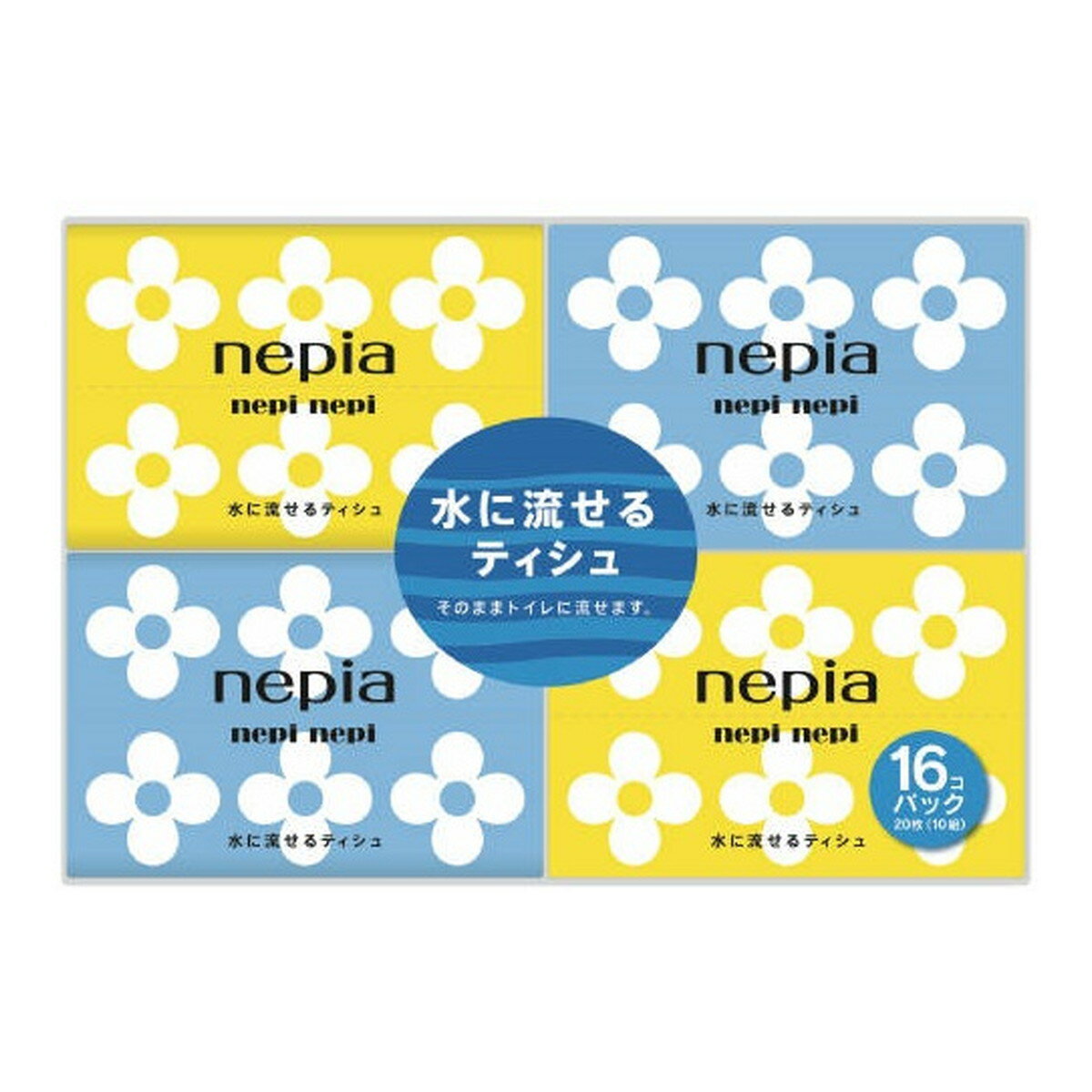 【送料込・まとめ買い×4個セット】王子ネピア ネピア ネピネピ 水に流せるポケットティシュ16コパック ※画像はイメージです 柄は選べません