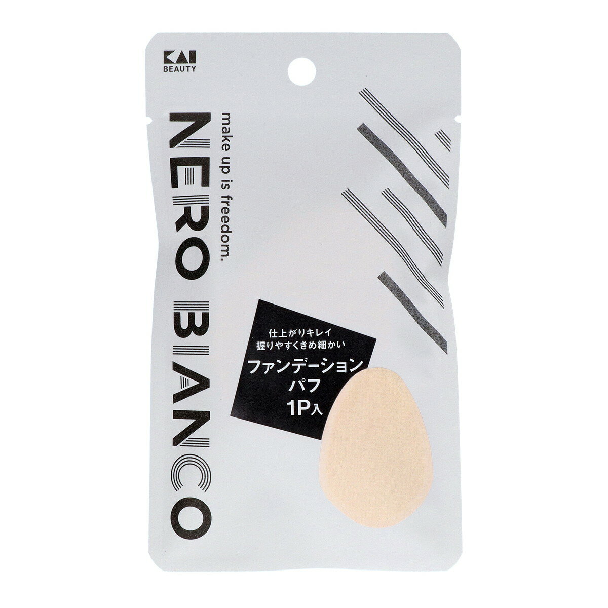 【配送おまかせ】貝印 KQ3508 NEROBIANCO ファンデーションパフ 1個