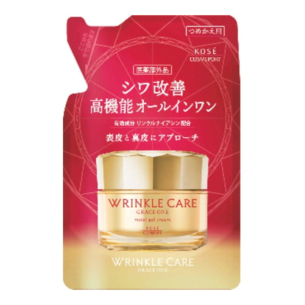 【送料込・まとめ買い×6個セット】コーセー グレイスワン リンクルケア モイストジェルクリーム つめかえ シワ改善 オールインワン 90g