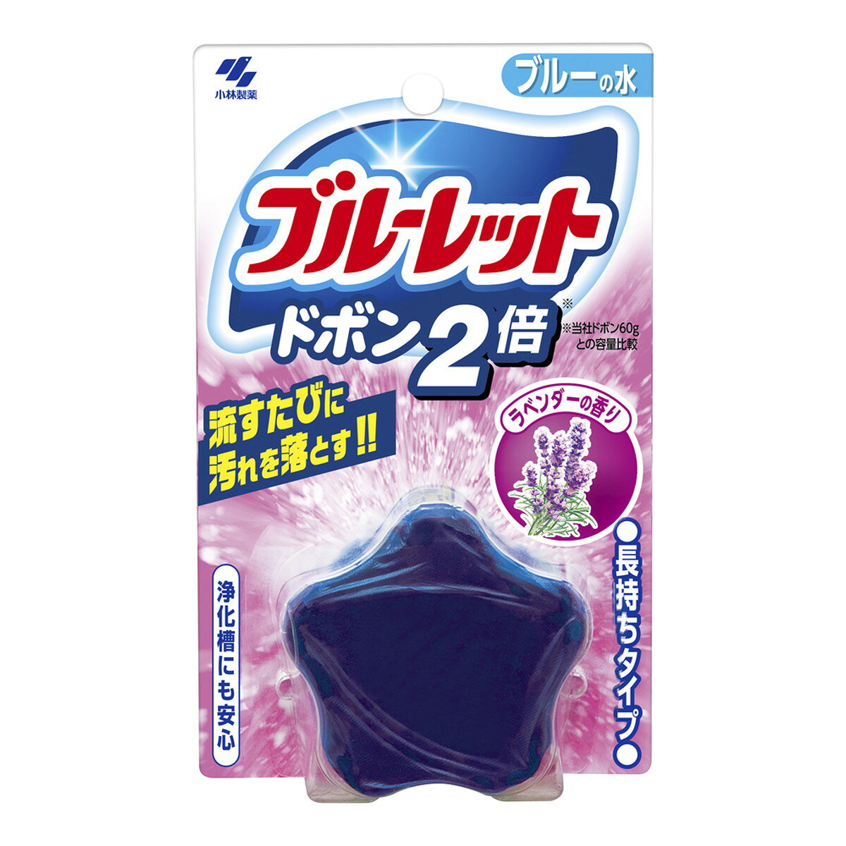商品名：小林製薬 ブルーレット ドボン 2倍 ラベンダーの香り 120g トイレ用洗剤内容量：120gJANコード：4987072087862発売元、製造元、輸入元又は販売元：小林製薬原産国：中華人民共和国商品番号：101-g001-4987072087862商品説明・流すたびに汚れを落とします！！※使用環境、汚れの程度により、効果が異なることがあります※効果を高めるために、ご使用前に便器を掃除してから使われることをおすすめします・さわやかな香りが広がります・2倍タイプ（120g）で長持ちします。※当社ドボン60gとの比較・標準的な使用で約4〜8週間使用できます（気温・水温・水量などにより多少変化します）広告文責：アットライフ株式会社TEL 050-3196-1510 ※商品パッケージは変更の場合あり。メーカー欠品または完売の際、キャンセルをお願いすることがあります。ご了承ください。