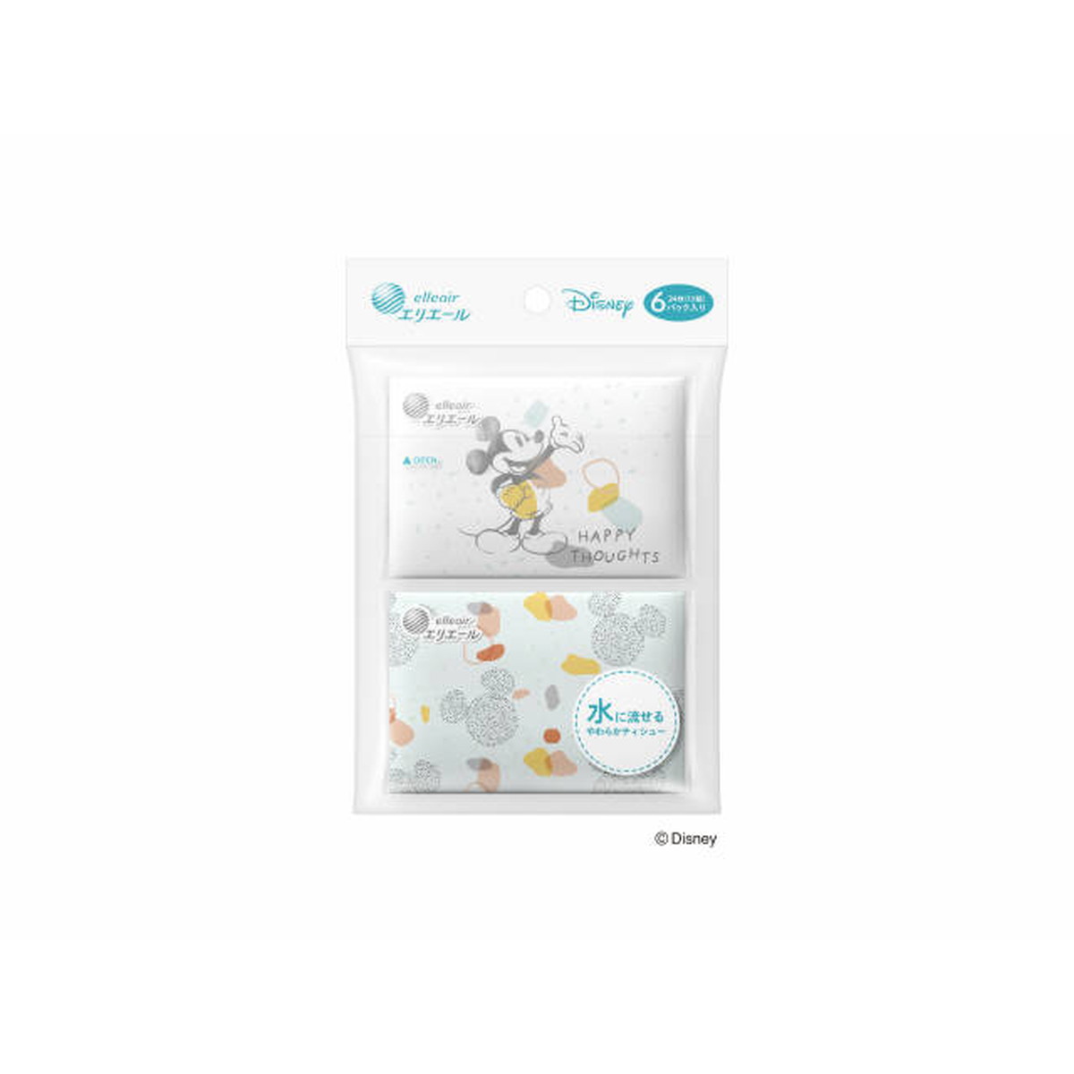 大王製紙 エリエール ディズニーデザイン 流せるポケットティッシュ 6P カジュアル ※画像はイメージです