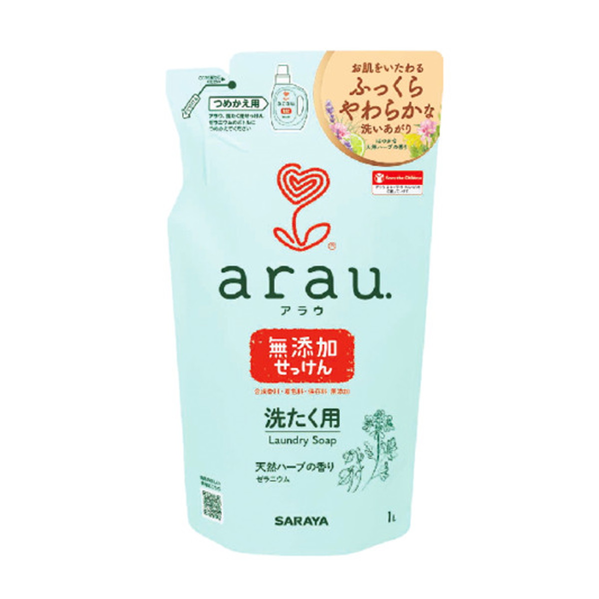 商品名：サラヤ SARAYA アラウ 洗たく用 無添加せっけん ゼラニウム 詰替用 1L内容量：1LJANコード：4973512308772発売元、製造元、輸入元又は販売元：サラヤ株式会社原産国：タイ商品番号：101-r001-4973512308772商品説明柔軟剤なしでもやわらかで肌にやさしい洗いあがり。合成界面活性剤、合成香料、着色料、保存料など無添加。天然ハーブ100％の香り（ローズゼラニウム油・イランイラン油・ライム油・ラベンダー油・パルマローザ油）。皮ふ刺激テスト済み（全ての方に皮ふ刺激がおきないというわけではありません）詰替用。広告文責：アットライフ株式会社TEL 050-3196-1510 ※商品パッケージは変更の場合あり。メーカー欠品または完売の際、キャンセルをお願いすることがあります。ご了承ください。