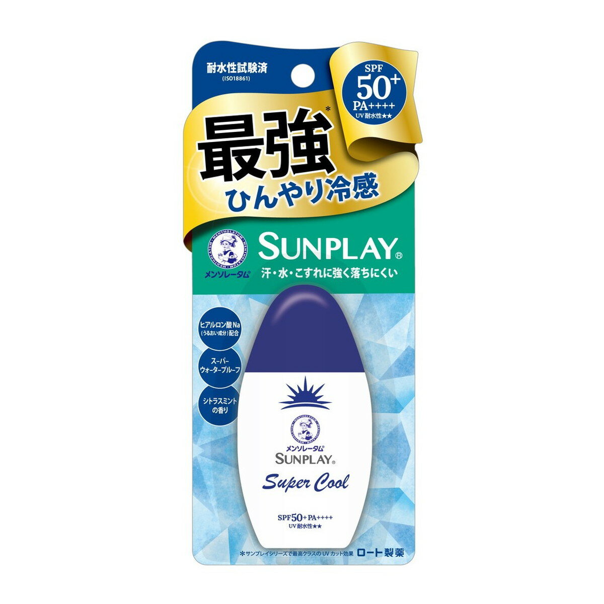 【配送おまかせ】ロート製薬 メンソレータム サンプレイ スーパークール 30g 日焼け止め SPF50+ PA++++ ウォータープルーフ シトラスミントの香り 1個