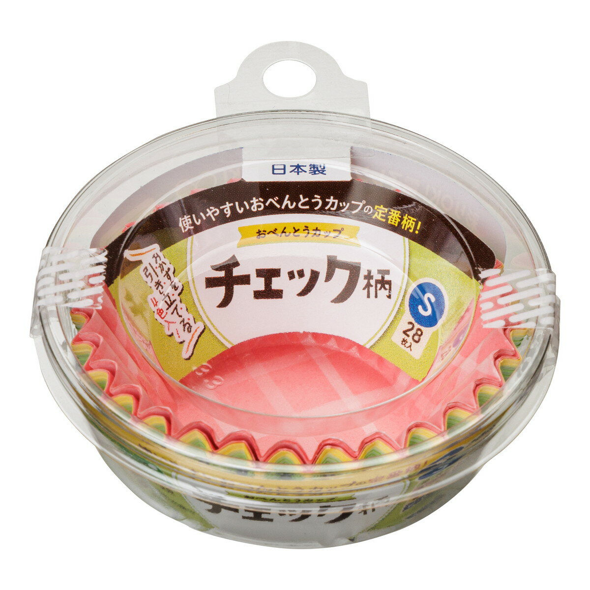 【送料込・まとめ買い×9個セット】東洋アルミ おべんとうカップ チェック柄 S 4色入 28枚入