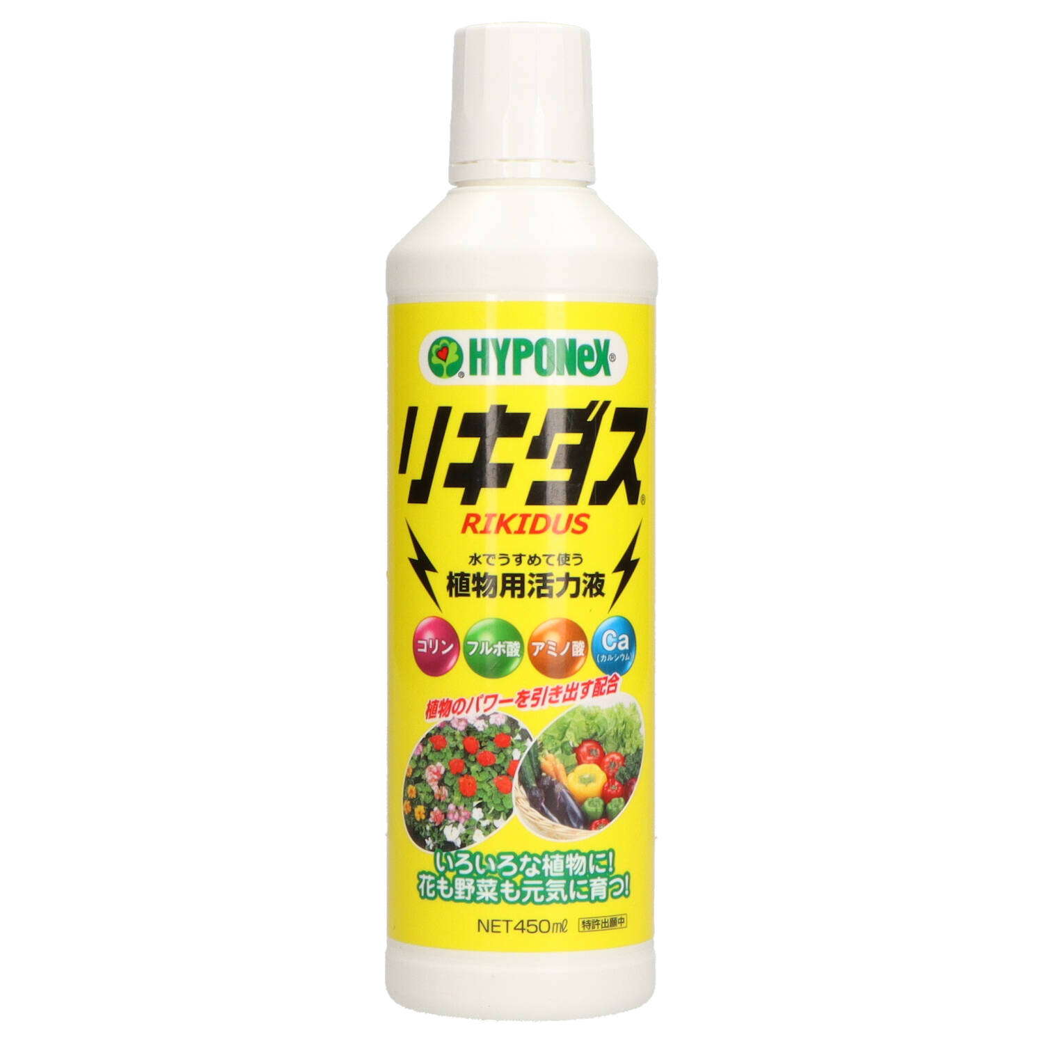 商品名：ハイポネックス リキダス 450ml 植物用活力剤 園芸 ガーデニング内容量：450MLJANコード：4977517162506発売元、製造元、輸入元又は販売元：ハイポネックスジャパン原産国：日本商品番号：101-r001-4977517162506商品説明3種類の有効成分コリン・フルボ酸・アミノ酸を配合。3つの相乗効果で植物が本来持っている力を引き出し、元気な植物を育てます。広告文責：アットライフ株式会社TEL 050-3196-1510 ※商品パッケージは変更の場合あり。メーカー欠品または完売の際、キャンセルをお願いすることがあります。ご了承ください。