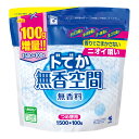 【送料込・まとめ買い×4個セット】小林製薬 ドでか 無香空間 つめ替用 無香料 1600g