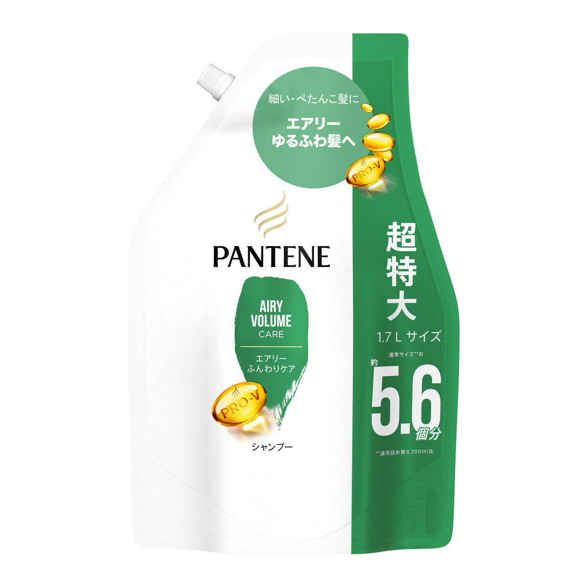 【送料込・まとめ買い×4個セット】P&G パンテーン エアリー ふんわりケア シャンプー つめかえ用 超特大サイズ 1700ml