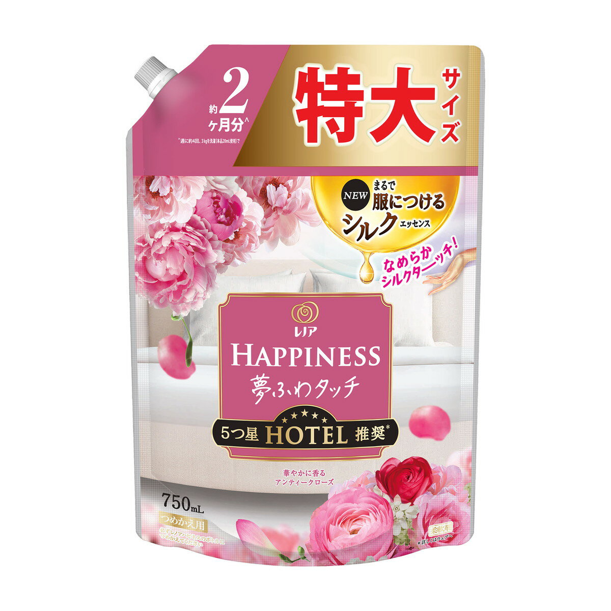 【今月のオススメ品】P&G レノア ハピネス 夢ふわタッチ 華やかに香るアンティークローズ つめかえ用 特大サイズ 750ml 柔軟剤 【tr_990】のサムネイル