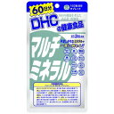 商品名：DHC マルチミネラル 180粒（60日分）内容量：180粒（60日分）区分：栄養機能食品JANコード：4511413403600発売元、製造元、輸入元又は販売元：株式会社DHC原産国：日本商品番号：101-k001-4511413403600商品説明DHCの「マルチミネラル」は、栄養機能食品。 カルシウム、マグネシウムのほか、銅、亜鉛、鉄、クロム、セレン、モリブデン、マンガン、 ヨウ素といった10種類のミネラルをバランスよく配合しました。 ミネラルはビタミン同様、それ自体はエネルギーにはなりませんが、身体機能の維持や調節に欠かせない必須成分。最近、成人の1日必要量が見直されるなど、その重要性がますます注目されています。DHCの「マルチミネラル」は、栄養機能食品。カルシウム、マグネシウムのほか、銅、亜鉛、鉄、クロム、セレン、モリブデン、マンガン、ヨウ素といった10種類のミネラルをバランスよく配合しました。 ●こんな方におすすめ！ ・ハードワークが続いている ・外食が多い ・疲れが抜けにくい ■1日目安量 3粒 ■栄養成分 マルチミネラル1日3粒総重量（＝内容量）1350mgあたり カルシウム250mg、鉄7.5mg、亜鉛6.0mg、銅0.6mg、マグネシウム125mg、セレン30.2μg、クロム28.3μg、マンガン1.5mg、ヨウ素50.8μg、モリブデン10.5μg ■原材料 【主要原材料】　マンガン酵母、ヨウ素酵母、セレン酵母、クロム酵母、モリブデン酵母、貝カルシウム、酸化マグネシウム、クエン酸鉄Na、、グルコン酸亜鉛、グルコン酸銅　【調整剤等】　還元麦芽糖水飴、澱粉、ステアリン酸カルシウム、ヒドロキシプロピルメチルセルロース 広告文責：アットライフ株式会社TEL 050-3196-1510※商品パッケージは変更の場合あり。メーカー欠品または完売の際、キャンセルをお願いすることがあります。ご了承ください。