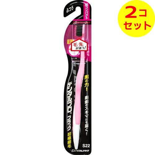 【配送おまかせ送料込】 デンタルプロ ブラック 超コンパクト 超極細毛 ふつう 1本 ※色は選べません※ ×2個セット