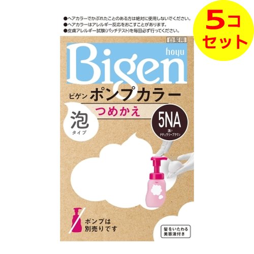 【送料込】 ホーユー ビゲン ポンプカラー つめかえ 5NA 深いナチュラリーブラウン 105ml ×5個セット