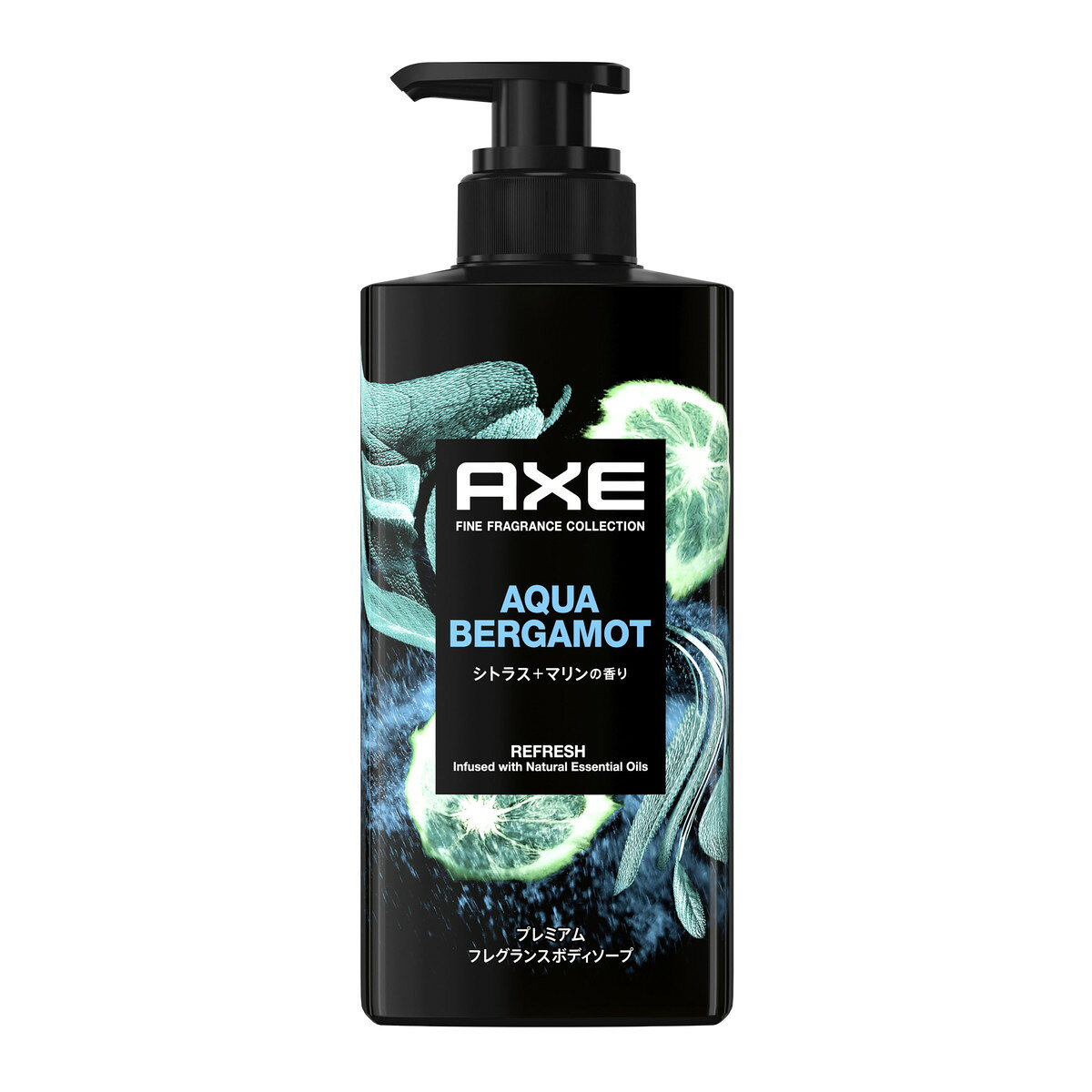 乐天商城 - ユニリーバ アックス AXE プレミアムフレグランス ボディソープ アクアベルガモット シトラス+マリンの香り ポンプ 本体 440g