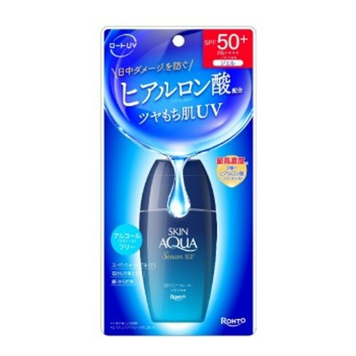 【送料込・まとめ買い×3個セット】ロート製薬 スキンアクア ヒアルロンセラムUV 70g SPF50+PA++++、UV耐水性