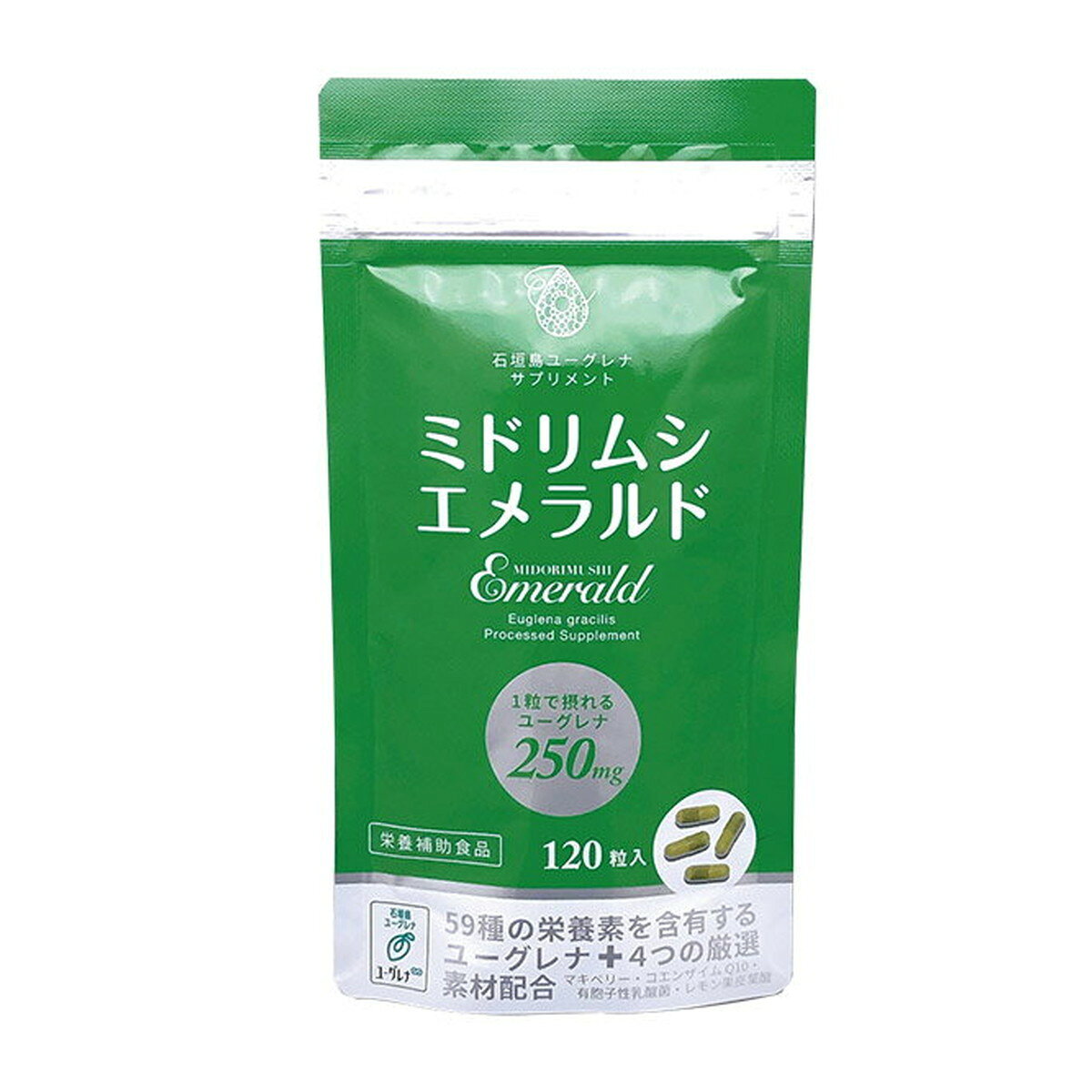 【送料込・まとめ買い×4個セット】ユーコネクト ミドリムシ エメラルド 120粒