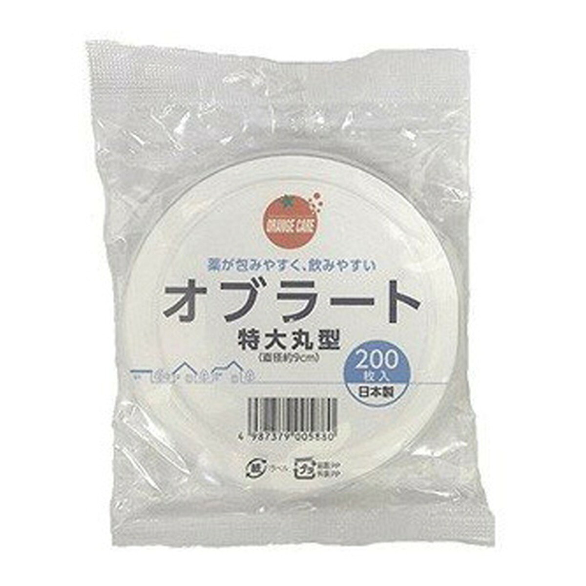 【送料込・まとめ買い×3個セット】大木 オレンジケア オブラート 丸型 200枚入