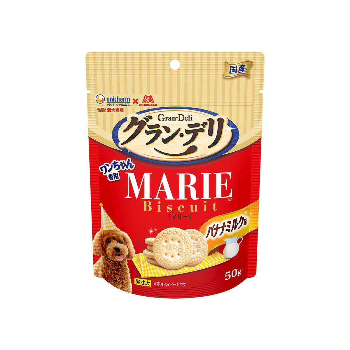 【送料込・まとめ買い×4個セット】ユニ・チャームペット グラン・デリ ワンちゃん専用 マリービスケット バナナミルク味 50g 犬用おやつ