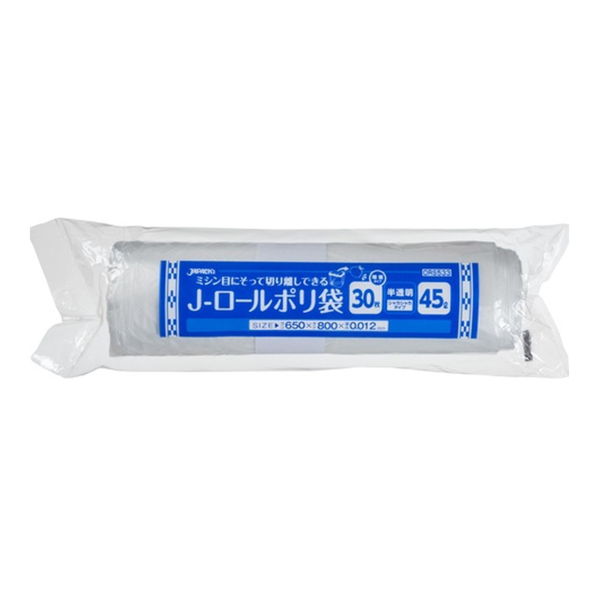 【送料込・まとめ買い×4個セット】ジャパックス ORS533 J-ロールポリ袋 45L 半透明...