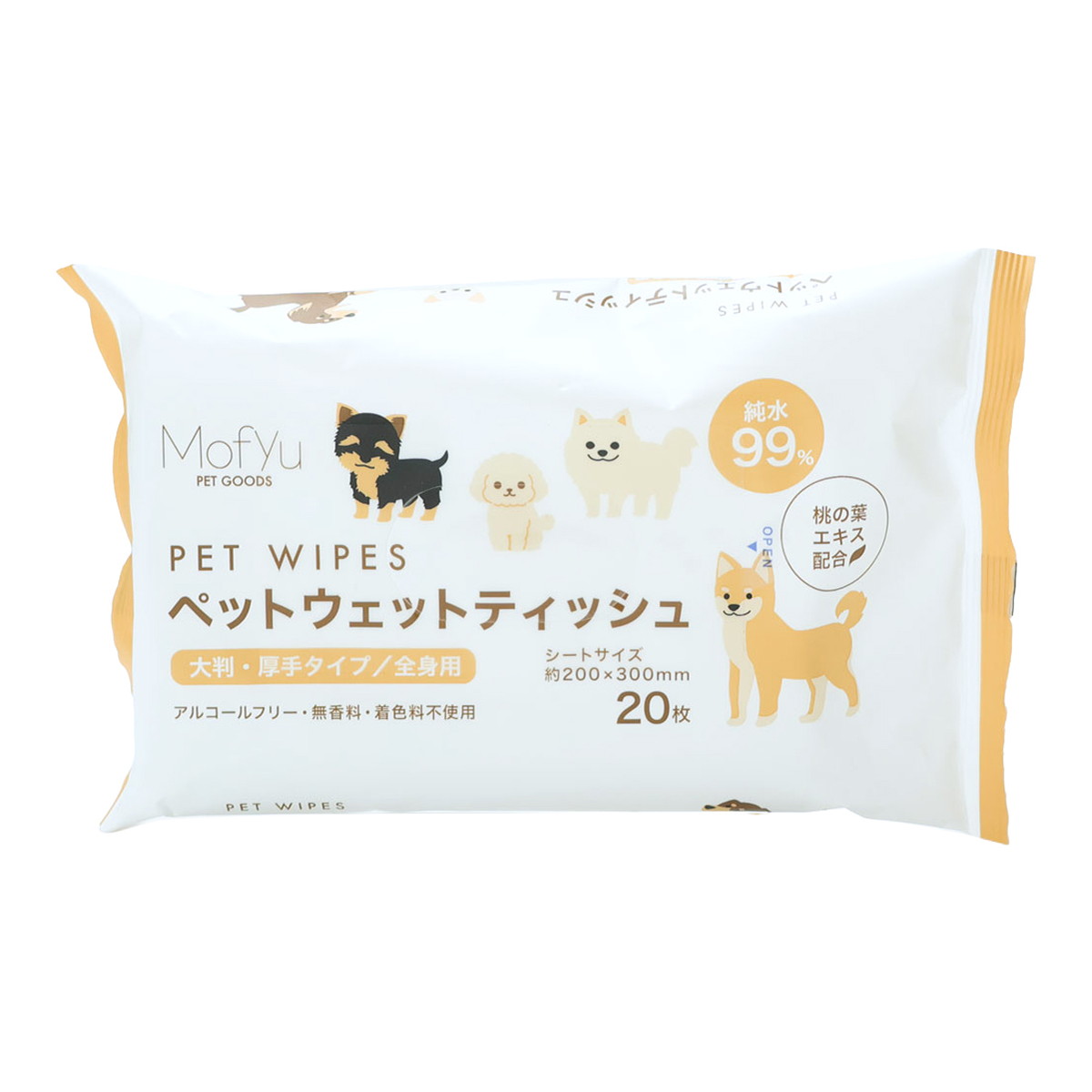 Cleaning Equipments - 【送料込・まとめ買い×4個セット】明石通商 ペット ウェットティッシュ 大判・厚手 全身用 20枚