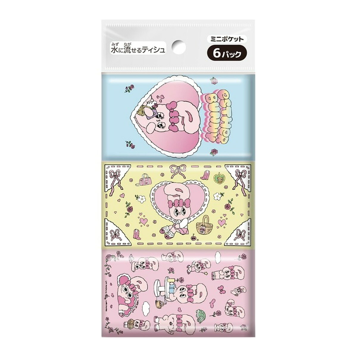 【送料込・まとめ買い×10個セット】ダイレイ エスターバニー ミニポケットティシュ 6パック