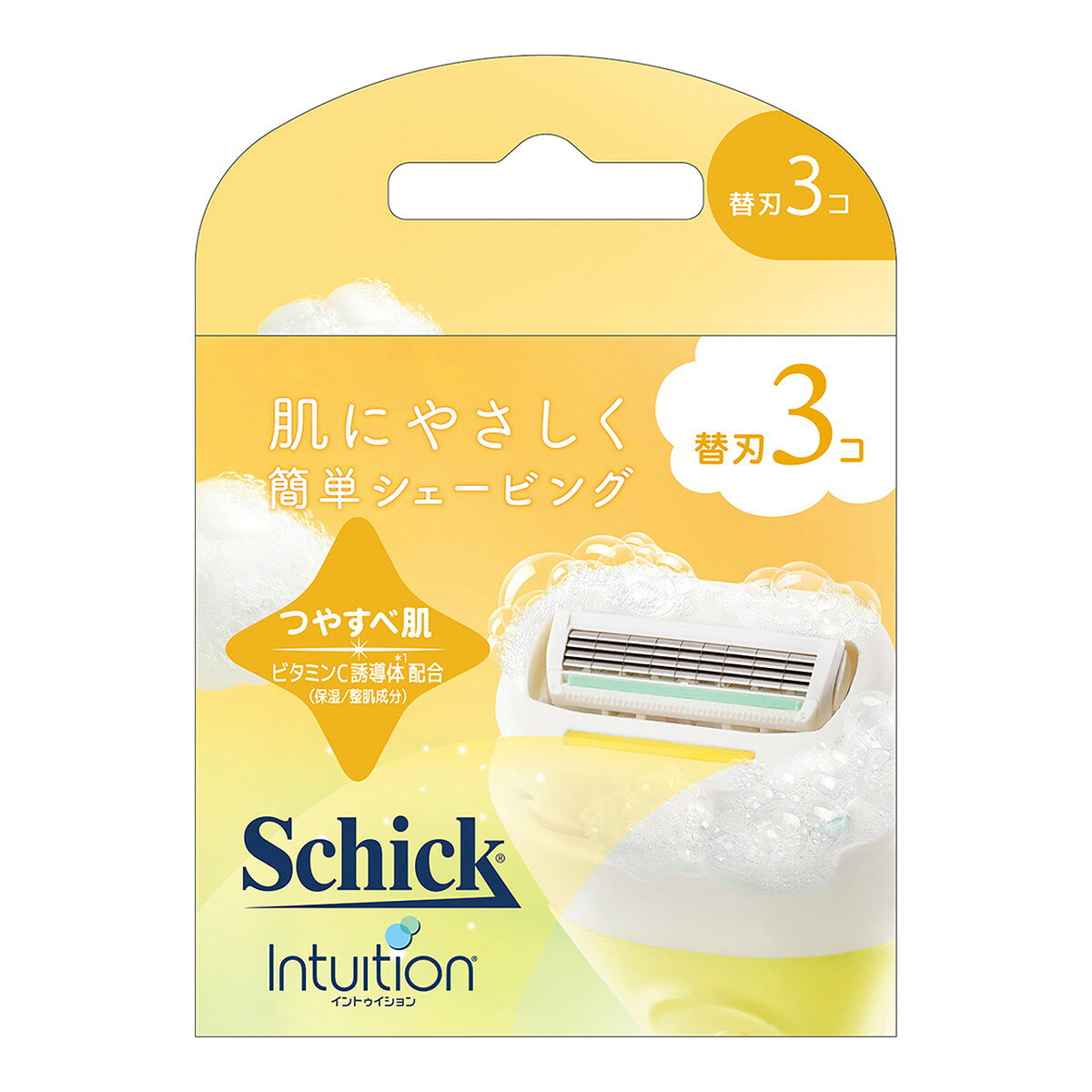 商品名：シック イントゥイション つやすべ肌 替刃 3コ内容量：3コJANコード：4891228320973発売元、製造元、輸入元又は販売元：Schick原産国：アメリカ区分：化粧品商品番号：101-r002-4891228320973商品説明肌にやさしく、簡単シェービング　　美容ソープつき肌ケアシェーバー　つやすべ肌。ビタミンC誘導体＊配合スキンバー　＊アスコルビルグルコシド（保湿／整肌成分）使用方法肌にやさしく、簡単シェービング広告文責：アットライフ株式会社TEL 050-3196-1510 ※商品パッケージは変更の場合あり。メーカー欠品または完売の際、キャンセルをお願いすることがあります。ご了承ください。