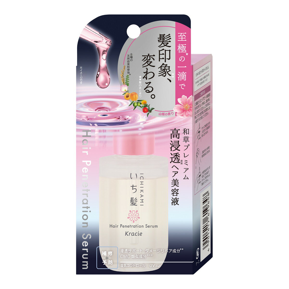 商品名：いち髪 和草プレミアム 高浸透 ヘア美容液 50mL クラシエ トリートメントヘアオイル内容量：50mLJANコード：4901417619648発売元、製造元、輸入元又は販売元：クラシエ原産国：日本区分：化粧品商品番号：101-r004-4901417619648商品説明●日本の髪を本質から考える。●日本の髪研究から生まれた和草のちからでダメージ補修＆予防する予防美髪ケアシリーズ●補修＆予防成分「純・和草プレミアムオイル」配合●塗った瞬間から髪印象変わる●浸透サポートダメージリペア成分配合●キューティクルをケアするCMC類似成分配合●髪1本1本が絡まないうるおい・しなやかな絹髪へ●うるおい・しなやかな絹髪へ導くウォーターリズムコントロール処方●山桜満開の香り使用方法○適量（セミロングで3〜5滴程度）を手の平でよく伸ばし、髪全体になじませてください。〇毛先など特にパサつきが気になる部分には少量ずつ付け足してください。広告文責：アットライフ株式会社TEL 050-3196-1510 ※商品パッケージは変更の場合あり。メーカー欠品または完売の際、キャンセルをお願いすることがあります。ご了承ください。
